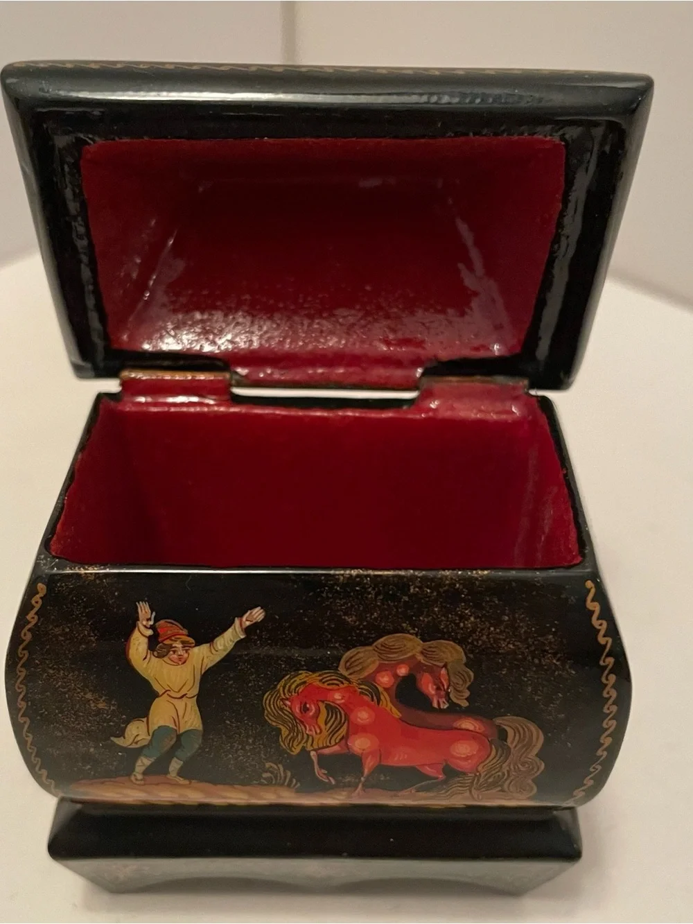 Vintage Russian Palekh Lacquer Box 